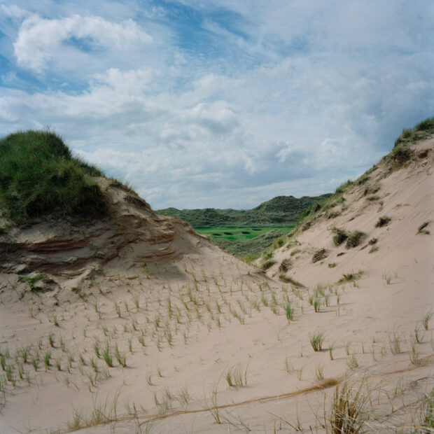 Trump International Golf Links built directly on the unique shifting sand dunes SSSI at Menie, Aberdeenshire. By turfing and stabalising the dunesthe unique landscape has now lost allits scientific value. What was once avaluable environmental asset for