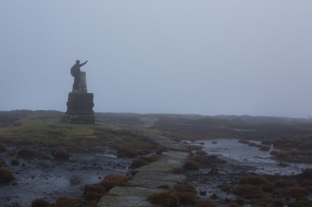 The summit of the Cheviot, shrouded in fog and mystery. Photograph © Colin McPherson 2014, all rights reserved.