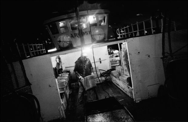 Aboard the seine netter 'Argosy', on the North Sea, 1995. ©Jeremy Sutton-Hibbert, all rights reserved.